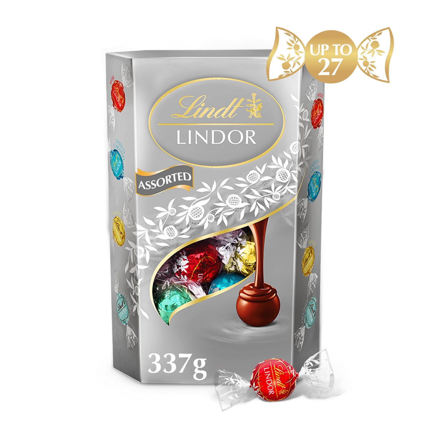 Lindt Lindor Silver Assorted Chocolate Truffles Box 337g — image 1