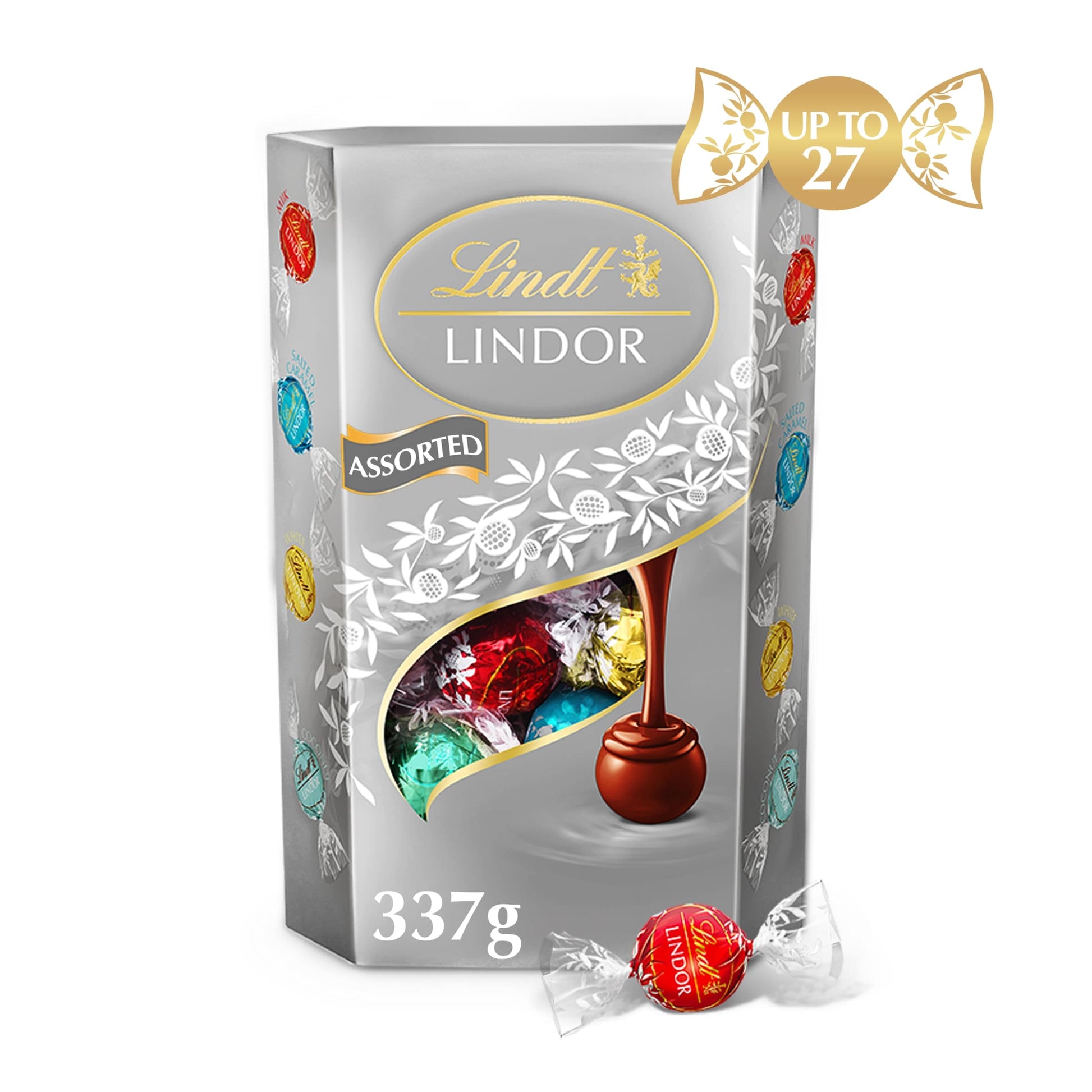 Lindt Lindor Silver Assorted Chocolate Truffles Box 337g — image 1