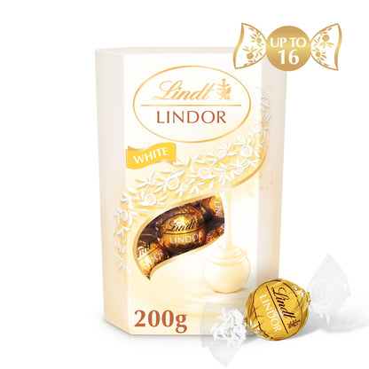 Lindt Lindor White Chocolate Truffles Carton 200G — image 1