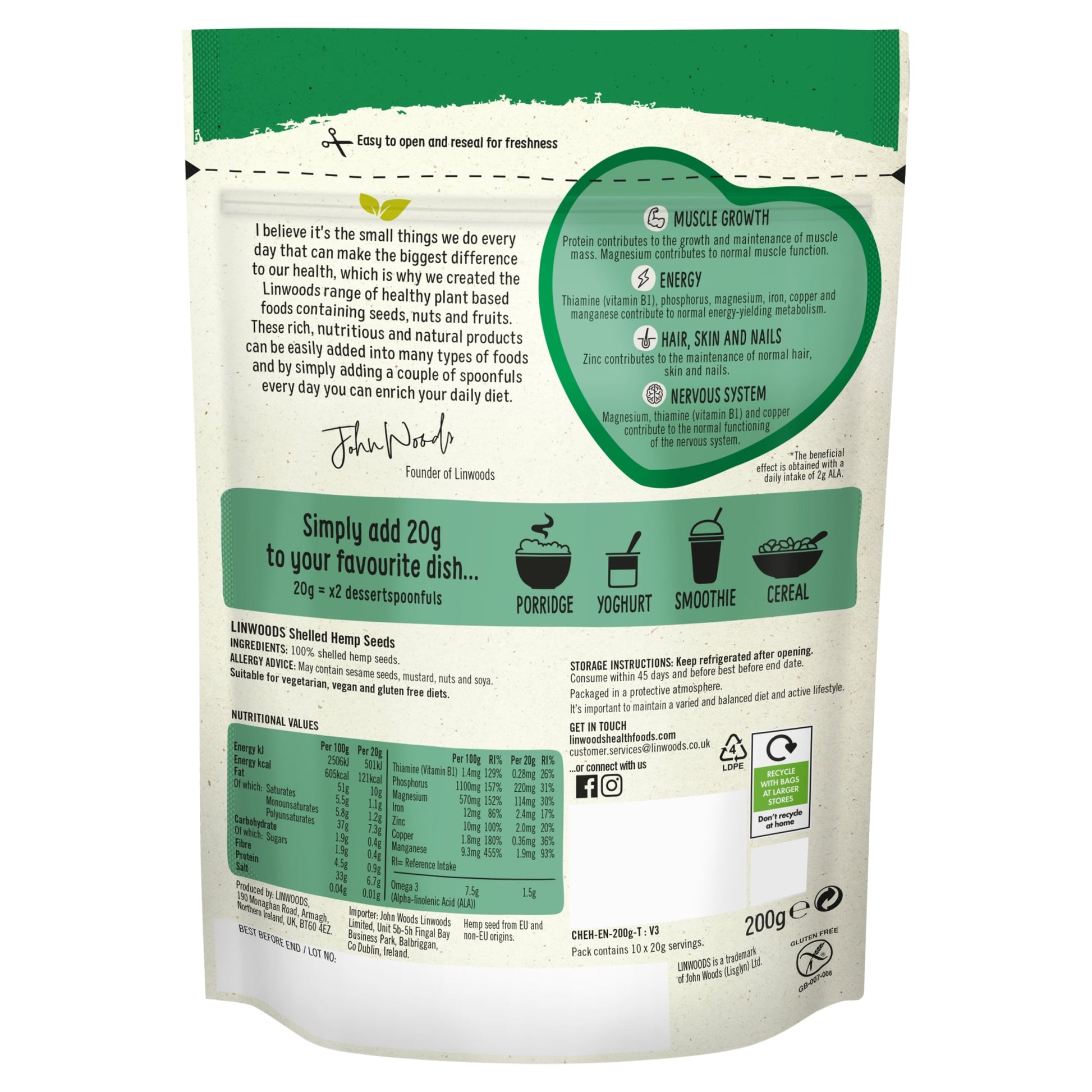 Linwoods Shelled Hemp 200G — image 3