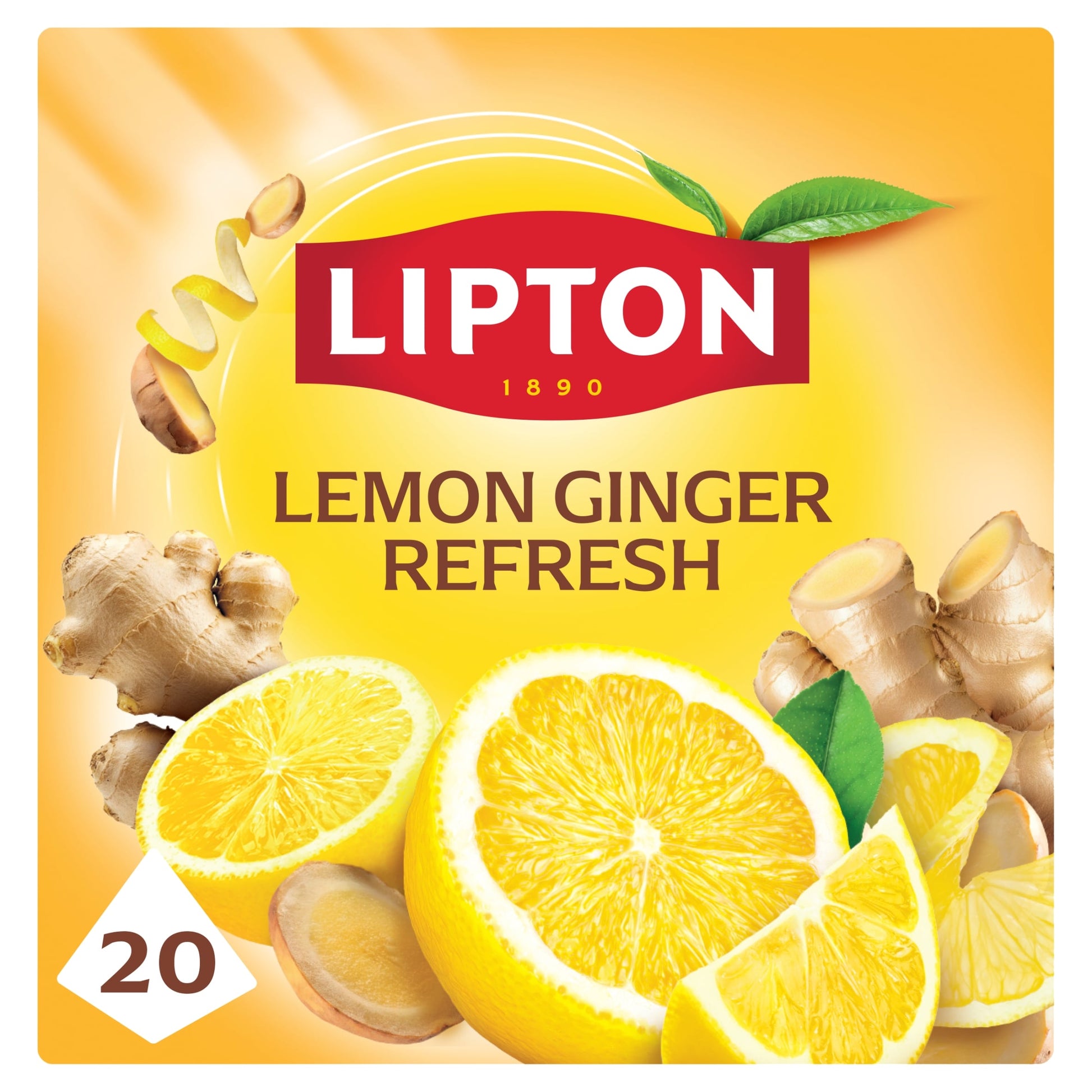 Lipton Lemon & Ginger Refresh 20 Tea Bags 34g — image 1