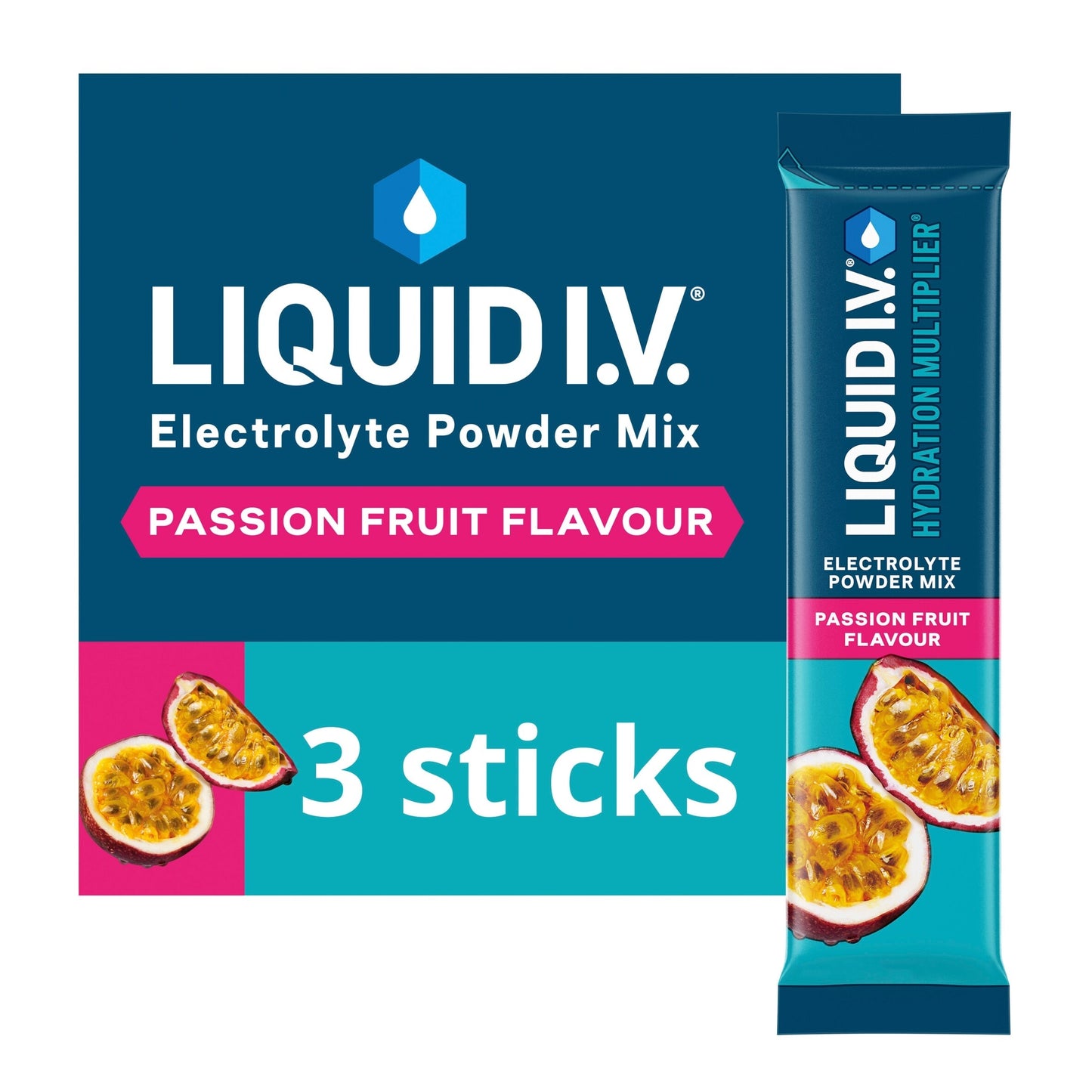 Liquid I.V. Hydration Multiplier Electrolyte Powder Mix Passion Fruit 3x16g — image 1