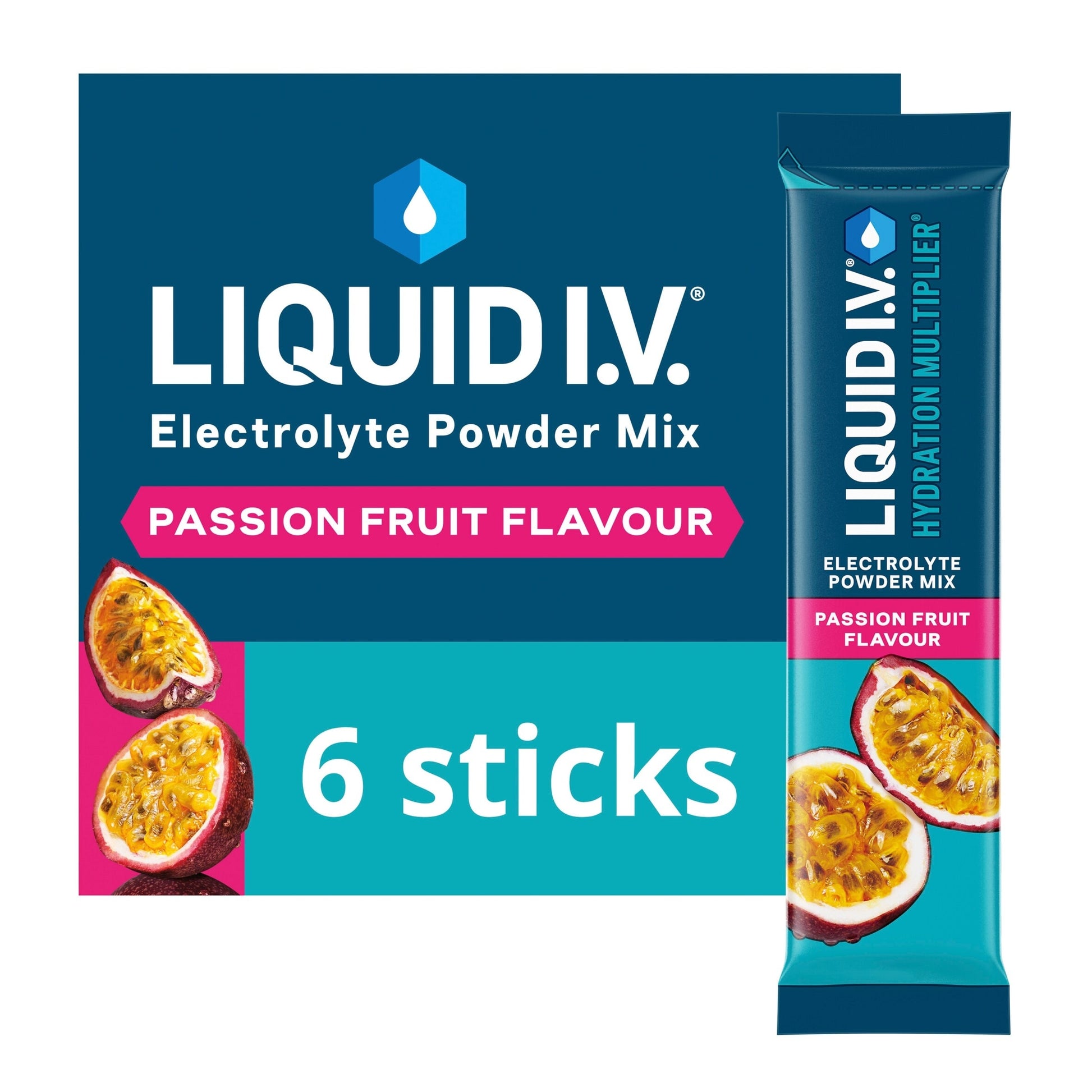 Liquid I.V. Hydration Multiplier Electrolyte Powder Mix Passion Fruit 6x16g — image 1