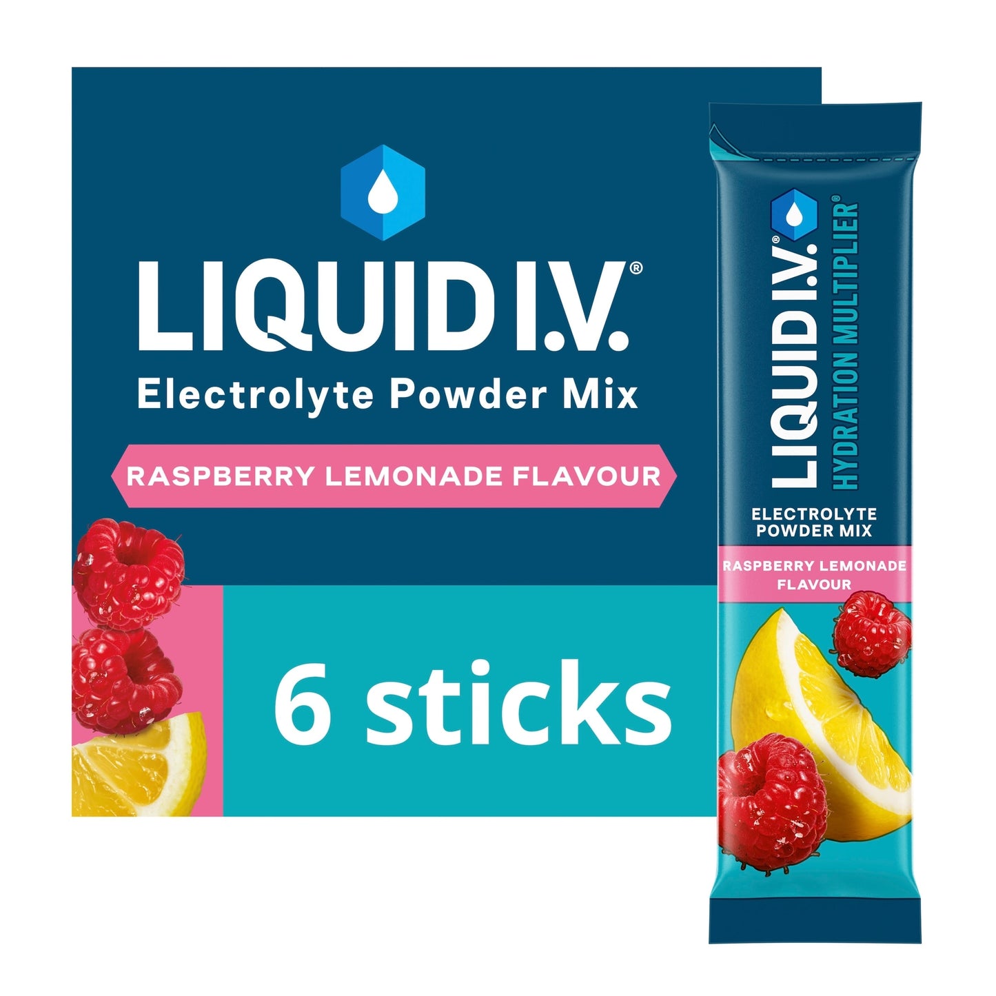 Liquid I.V. Raspberry Lemonade Hydration Multiplier Electrolyte Powder Mix, 6 Sachets — image 1