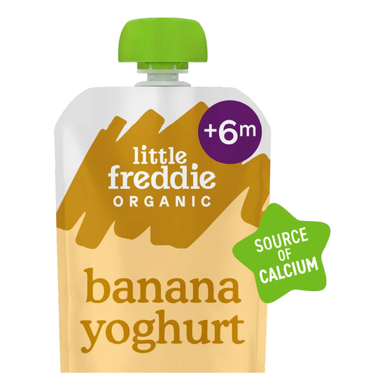 Little Freddie Organic Banana Greek Style Yoghurt Baby Food Pouch 6+ Months 100g — image 1