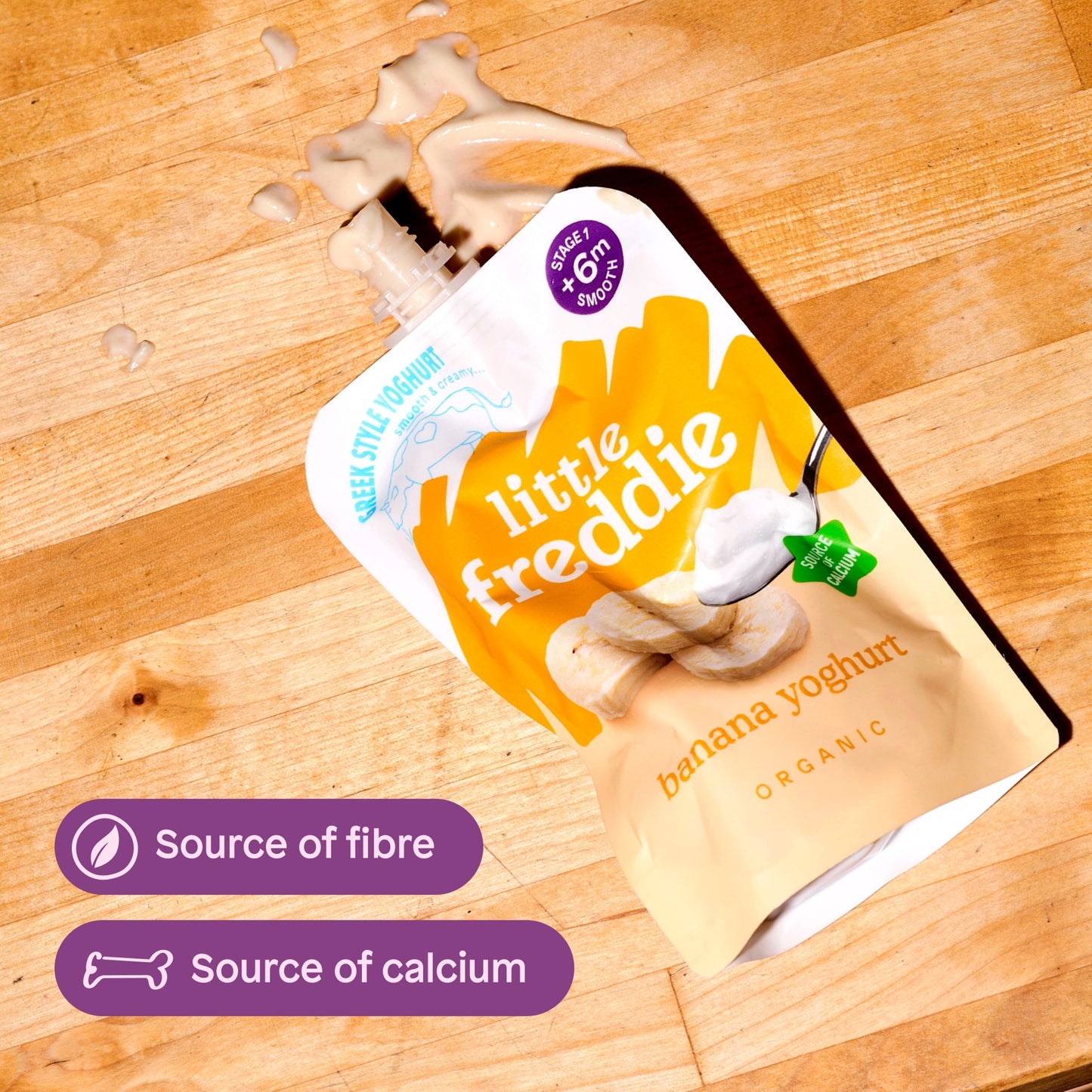 Little Freddie Organic Banana Greek Style Yoghurt Baby Food Pouch 6+ Months 100g — image 5