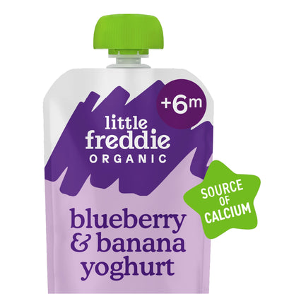 Little Freddie Organic Blueberry & Banana Greek Style Yoghurt Baby Food Pouch 6+ Months 100g — image 1