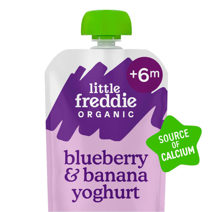 Little Freddie Organic Blueberry & Banana Greek Style Yoghurt Baby Food Pouch 6+ Months 100g — image 2