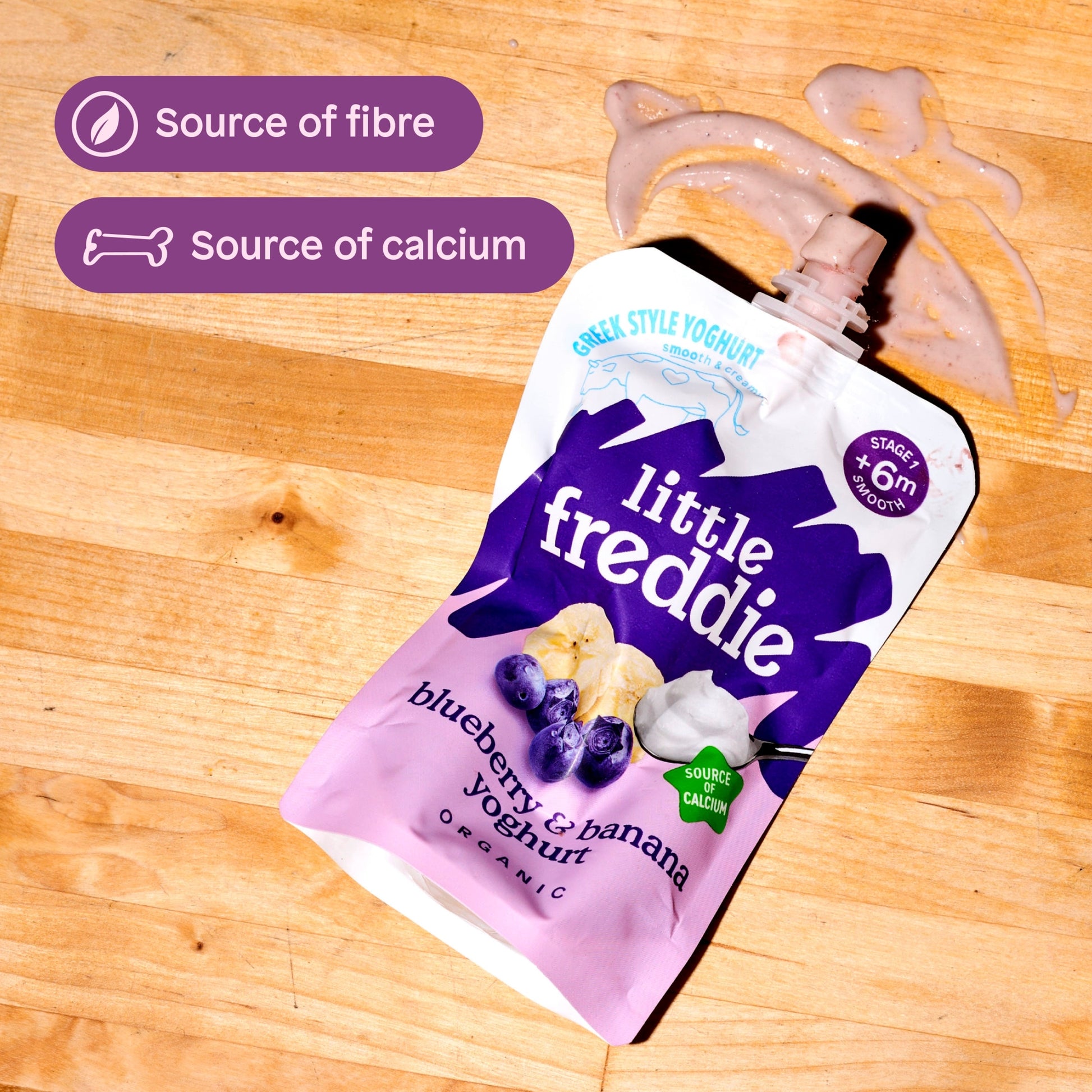 Little Freddie Organic Blueberry & Banana Greek Style Yoghurt Baby Food Pouch 6+ Months 100g — image 5