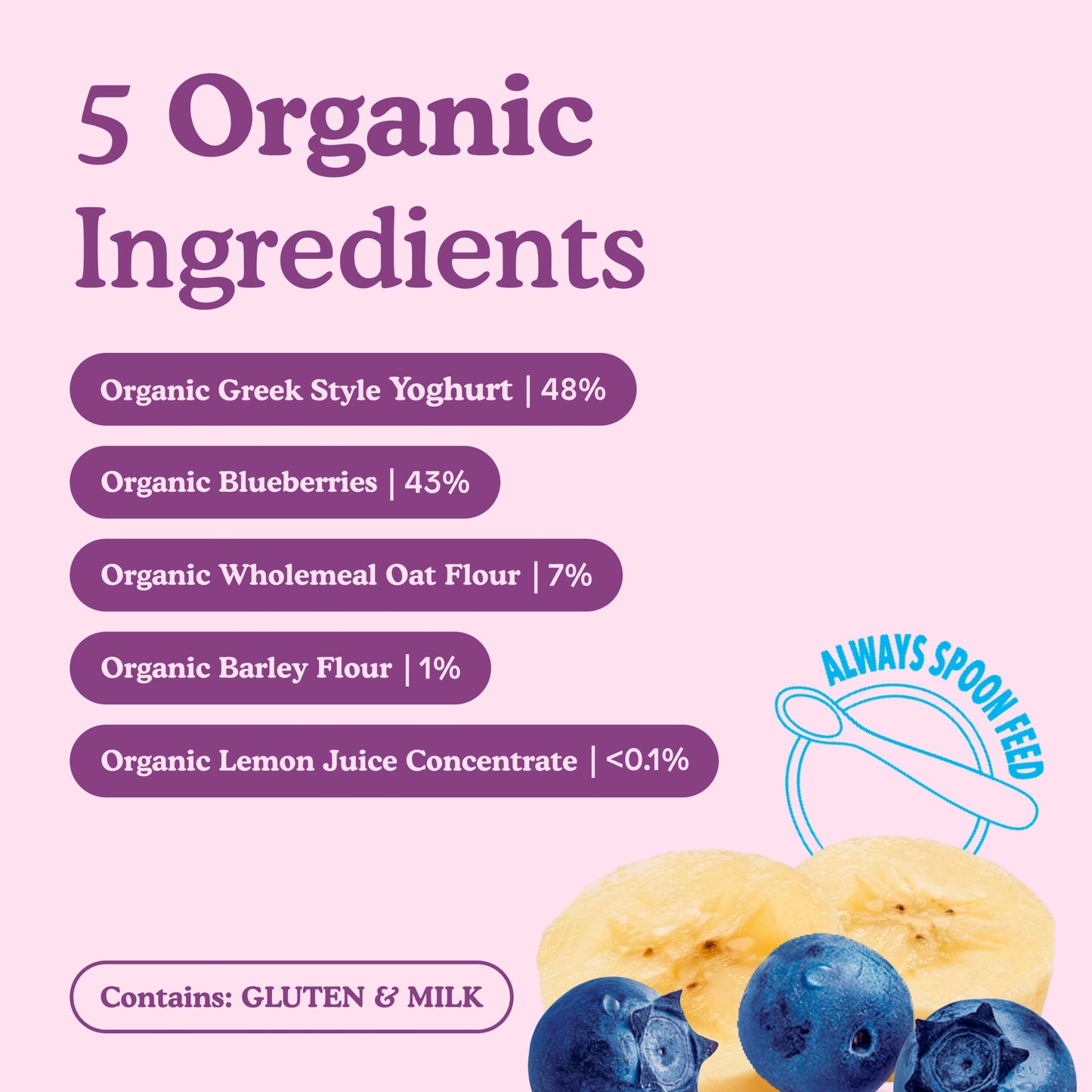 Little Freddie Organic Blueberry & Banana Yoghurt Baby Food Pouch Multipack 6+ Months 6 x 100g — image 3