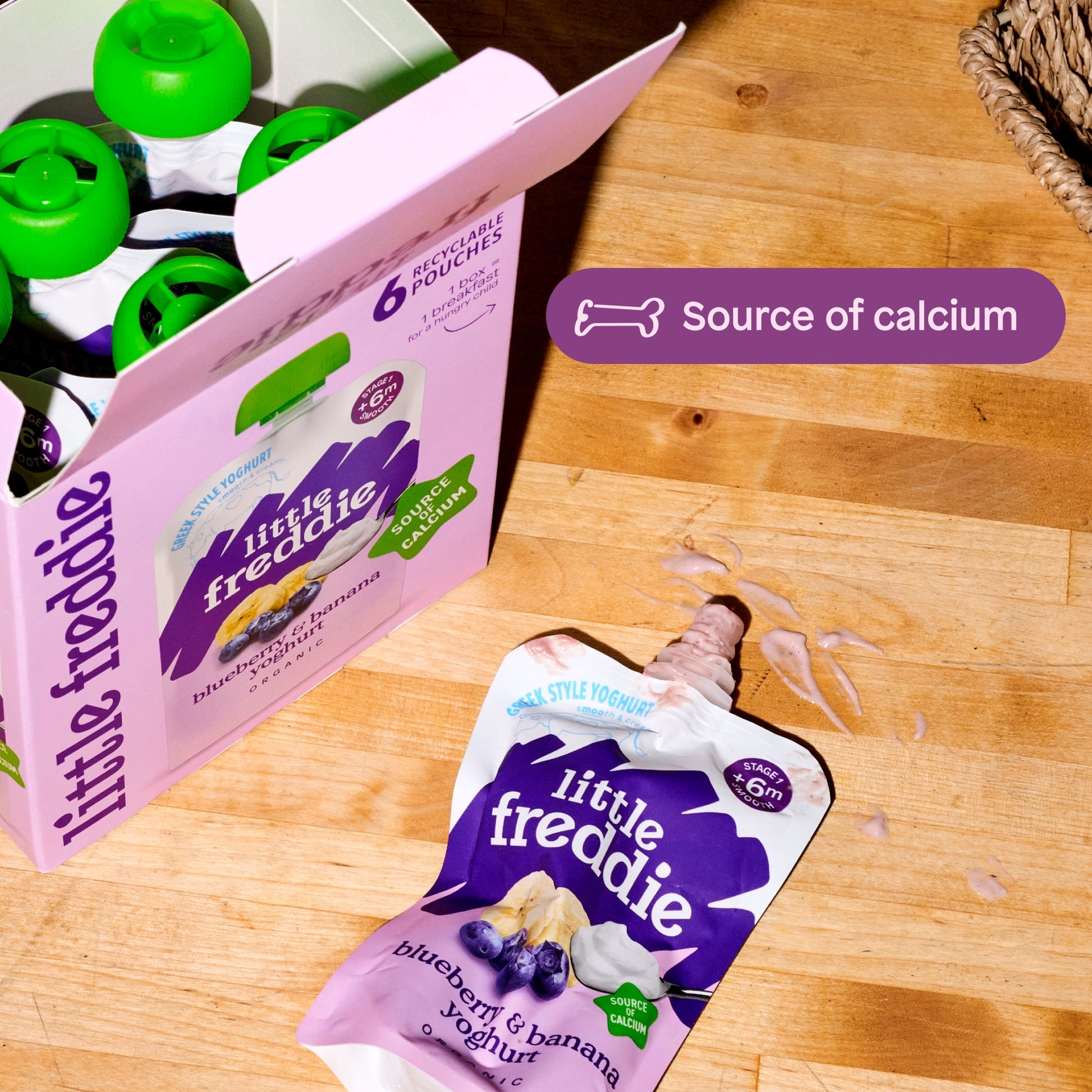 Little Freddie Organic Blueberry & Banana Yoghurt Baby Food Pouch Multipack 6+ Months 6 x 100g — image 5