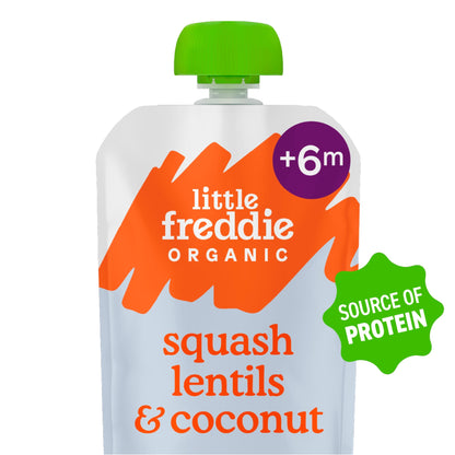 Little Freddie Organic Butternut Squash with Lentils & Coconut Baby Food Pouch +6Months 100g — image 2