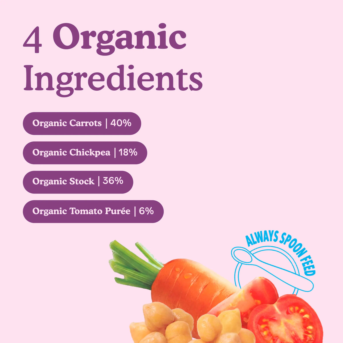 Little Freddie Organic Carrot, Chickpea & Tomato Baby Food 6m+ 100g — image 3