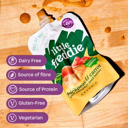 Little Freddie Organic Carrot, Chickpea & Tomato Baby Food 6m+ 100g — image 5