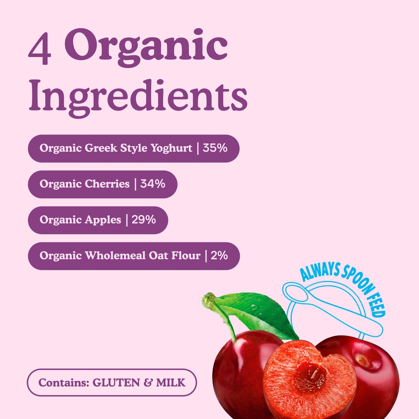 Little Freddie Organic Cherry Greek Style Yoghurt Baby Food Pouch 6+ Months — image 3