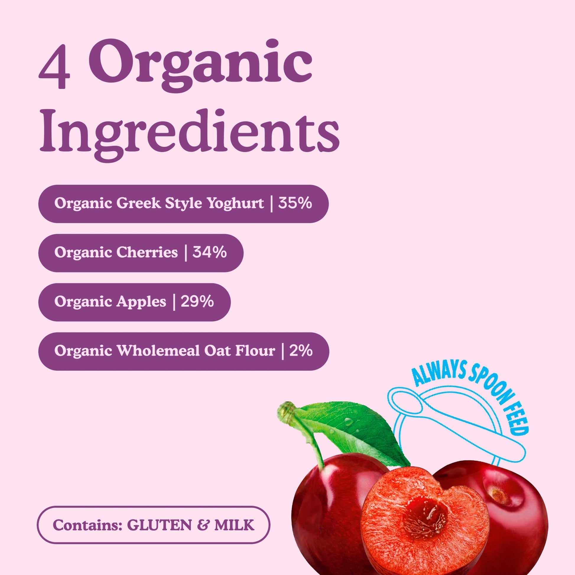 Little Freddie Organic Cherry Greek Style Yoghurt Baby Food Pouch 6+ Months — image 3