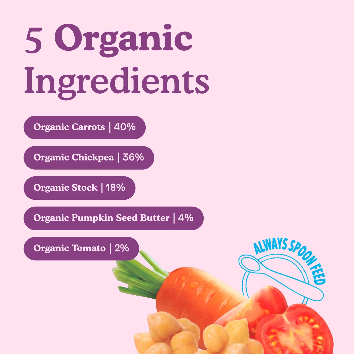 Little Freddie Organic Chickpeas & Carrots With Pumpkin Seed Butter Baby Food Pouch +6Months 100g — image 3