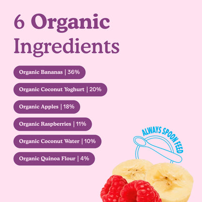 Little Freddie Organic Dairy Free Banana & Raspberry Yoghurt Baby Food Pouch 6+ Months — image 3