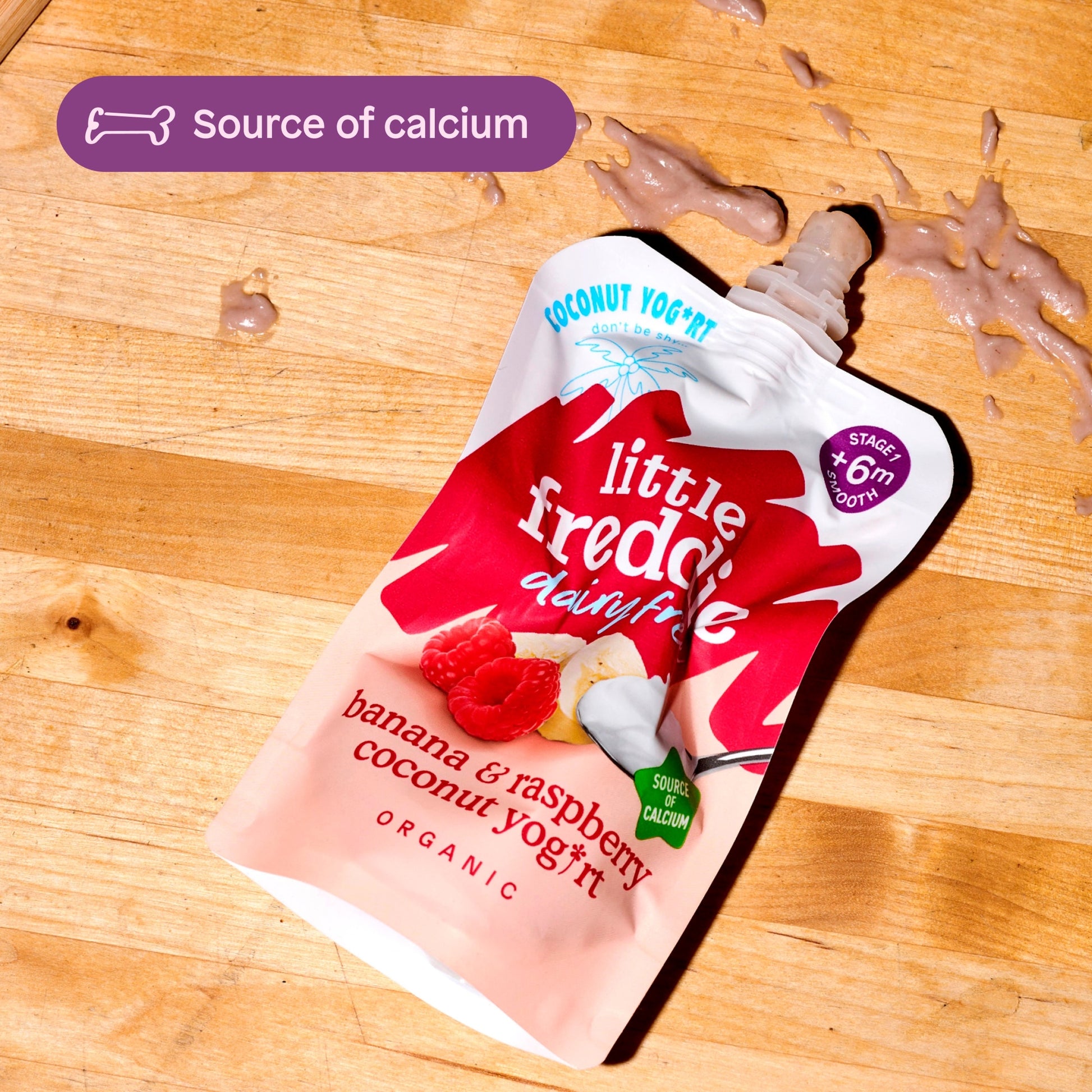 Little Freddie Organic Dairy Free Banana & Raspberry Yoghurt Baby Food Pouch 6+ Months — image 5
