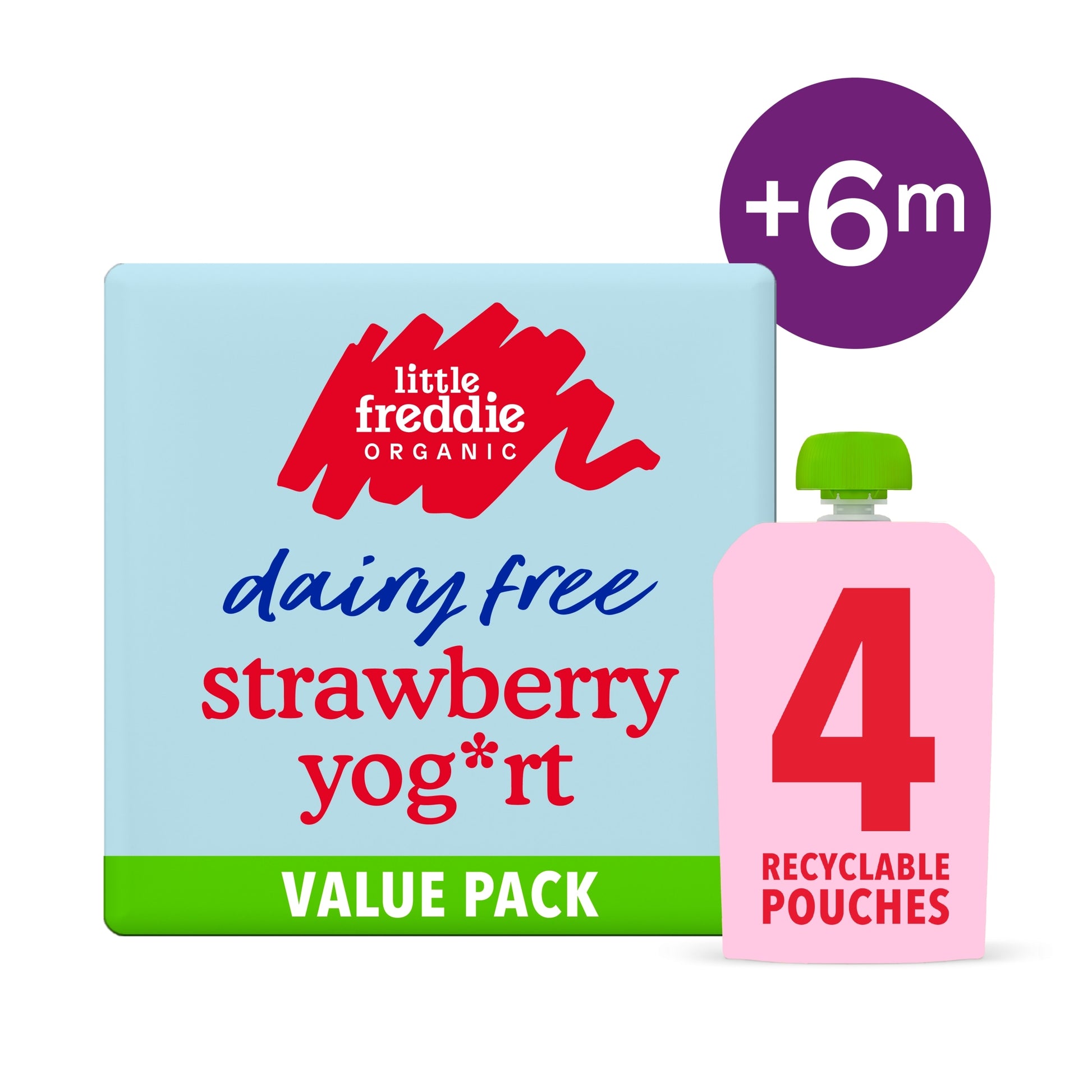 Little Freddie Organic Dairy Free Strawberry Coconut Yoghurt 4X90g — image 2