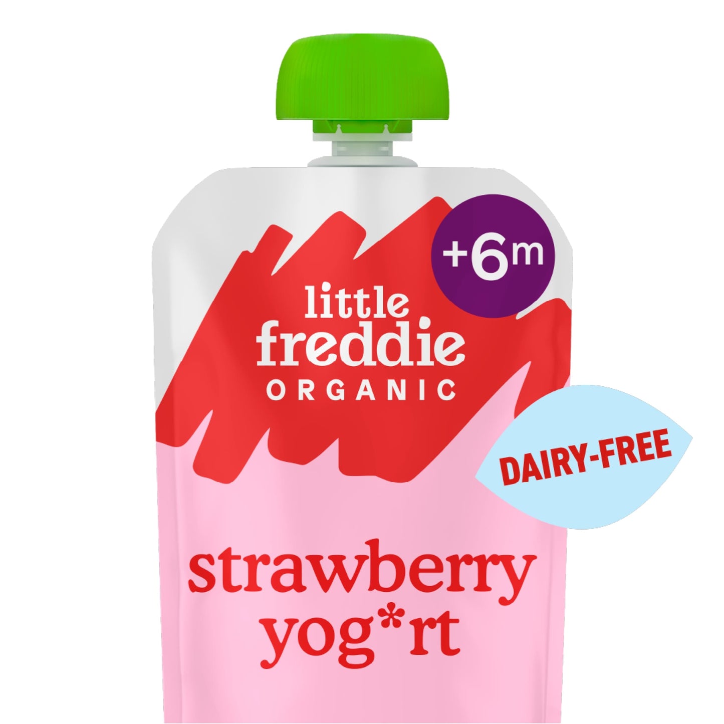 Little Freddie Organic Dairy Free Strawberry Yoghurt Baby Food Pouch 6+ Months 90g — image 2