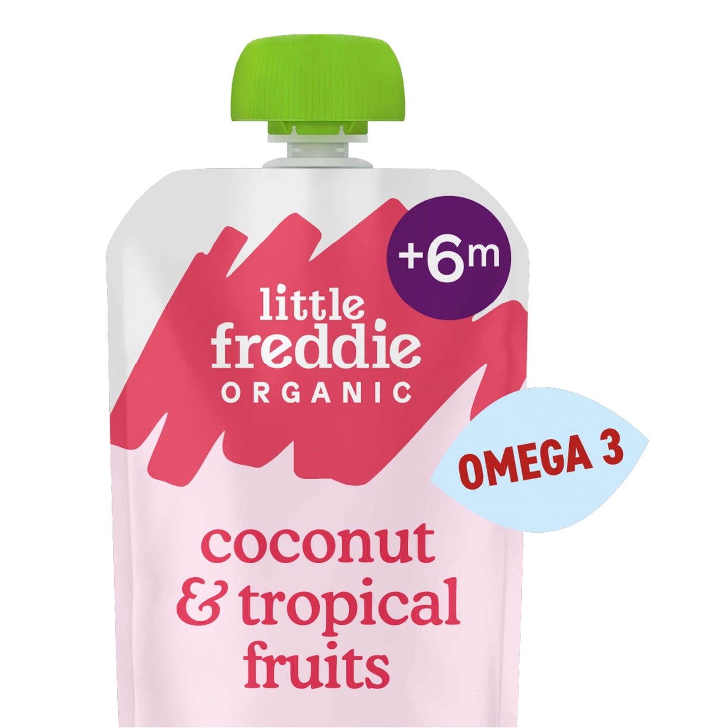 Little Freddie Organic Good for Brains Coconut & Tropical Fruits Baby Food Pouch with Omega 3 6+ Months 90g — image 1