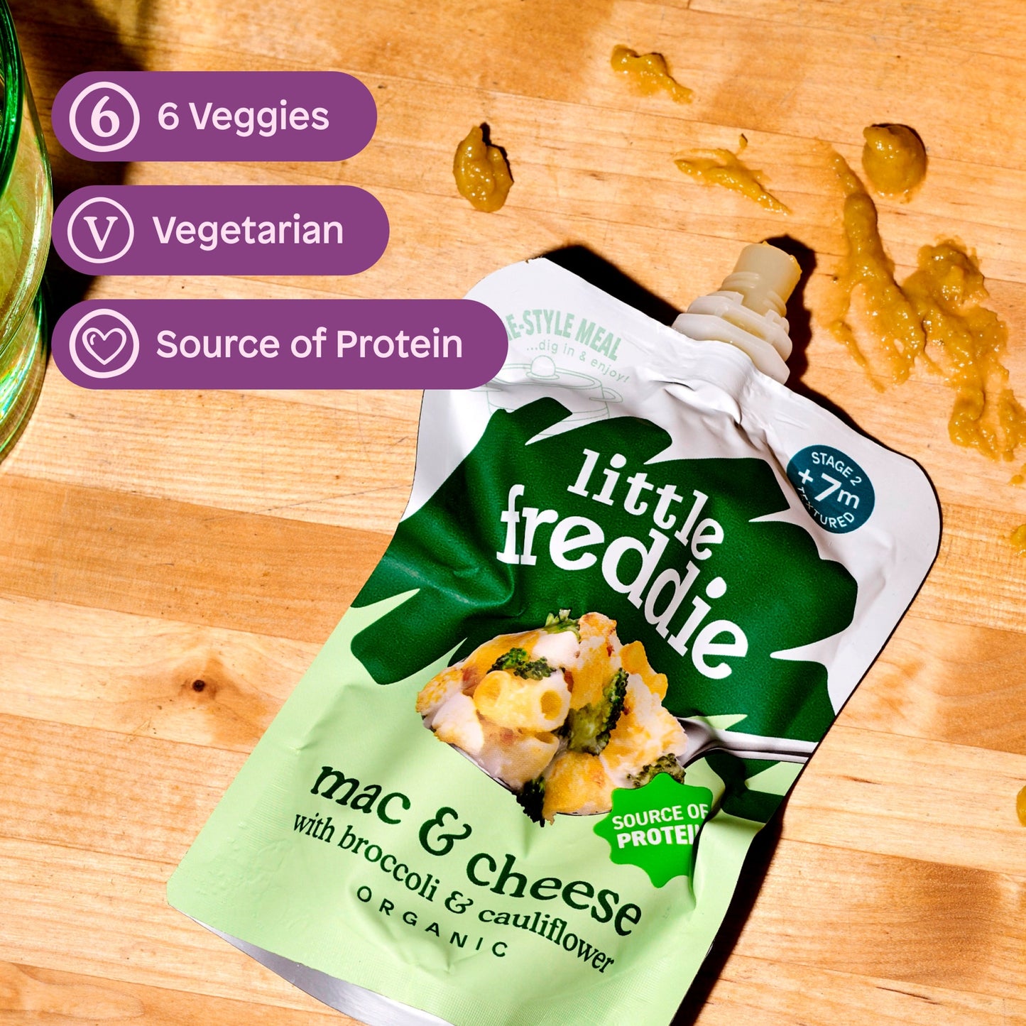 Little Freddie Organic Mac and Cheese with Broccoli & Cauliflower Baby Food Pouch Single 7m+ 130g — image 5