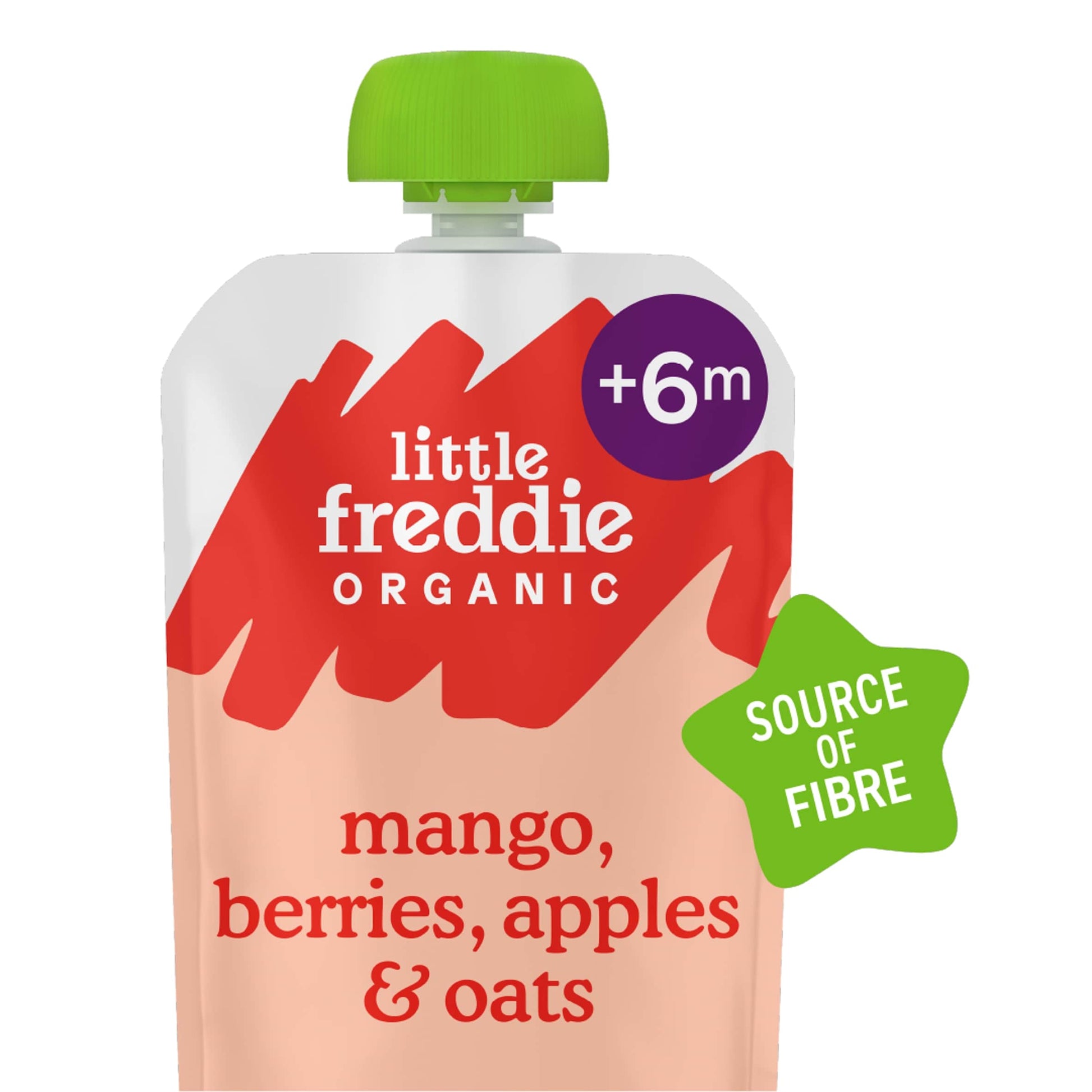 Little Freddie Organic Mango, Berries, Apples & Oats Baby Food Pouch 6+ Months 100g — image 1
