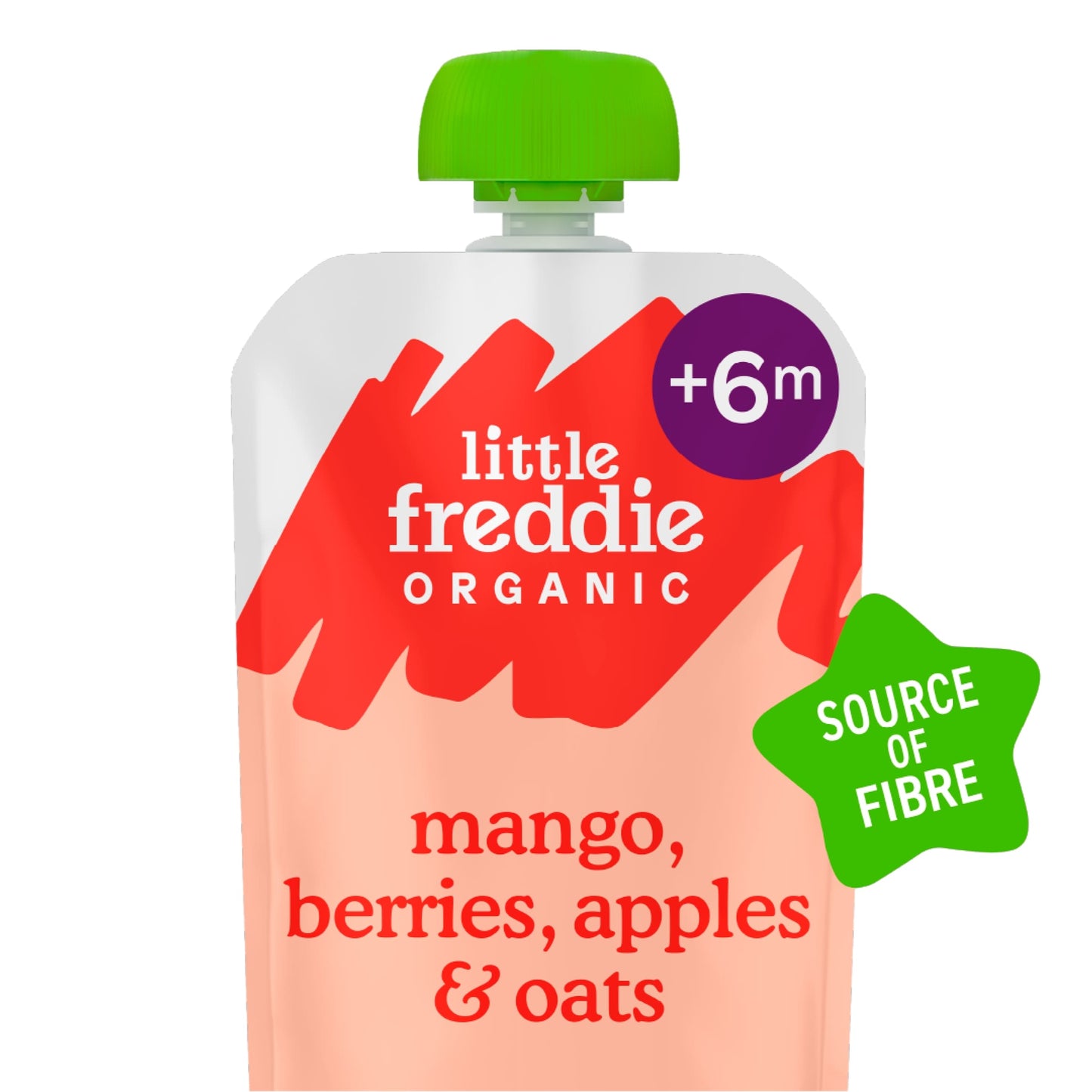 Little Freddie Organic Mango, Berries, Apples & Oats Baby Food Pouch 6+ Months 100g — image 2
