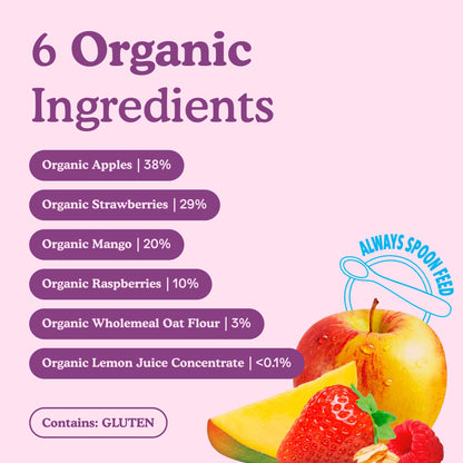 Little Freddie Organic Mango, Berries, Apples & Oats Baby Food Pouch 6+ Months 100g — image 3