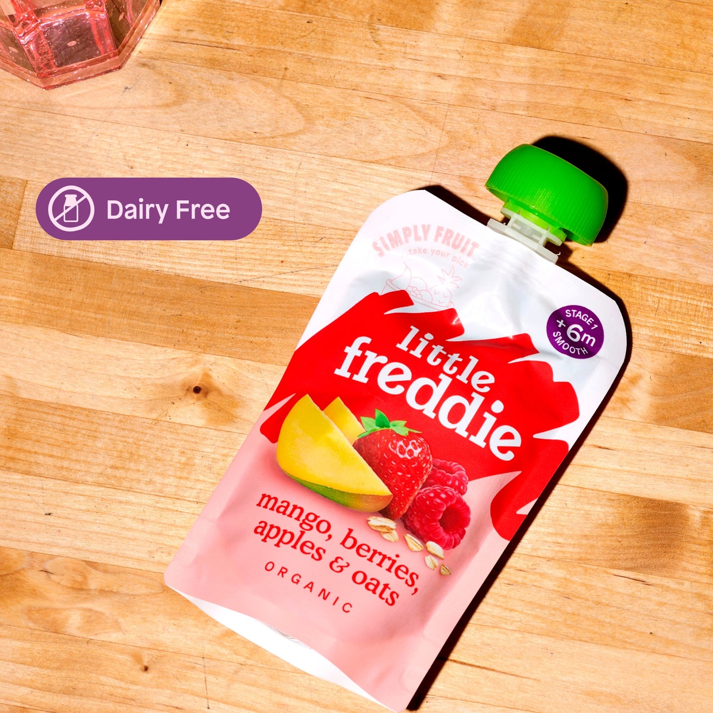 Little Freddie Organic Mango, Berries, Apples & Oats Baby Food Pouch 6+ Months 100g — image 5