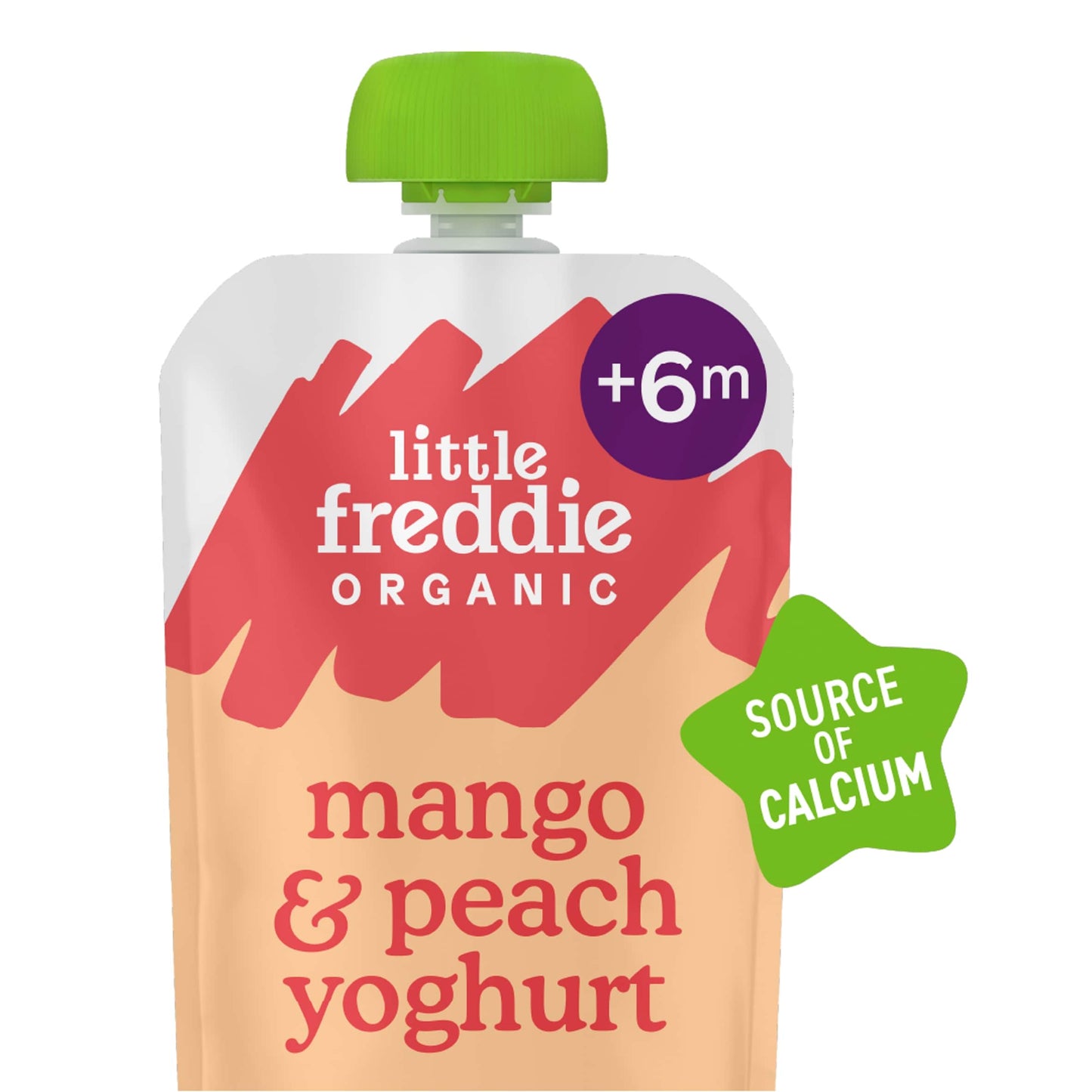 Little Freddie Organic Mango & Peach Greek Style Yoghurt Baby Food Pouch 6+ Months 100g — image 1