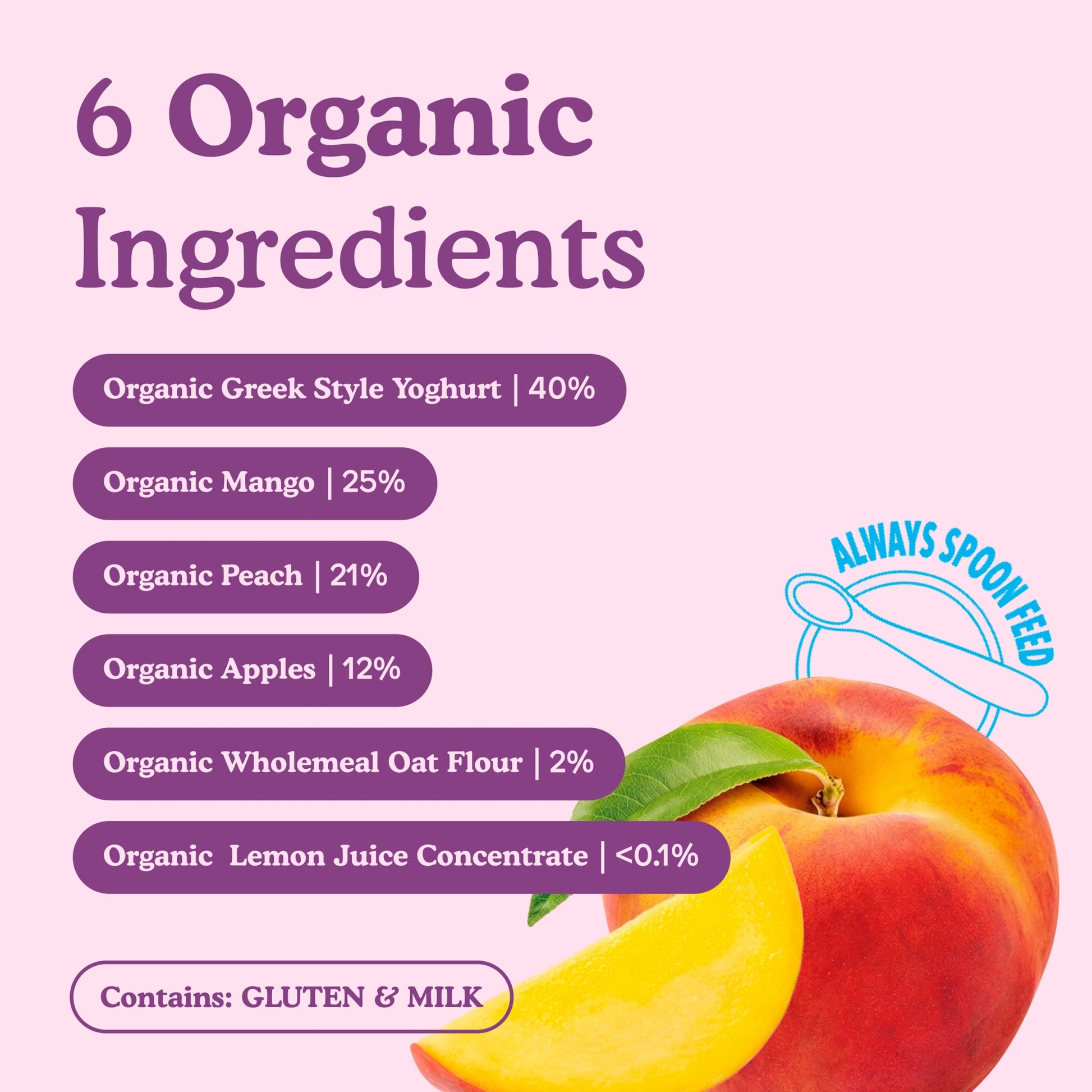 Little Freddie Organic Mango & Peach Greek Style Yoghurt Baby Food Pouch 6+ Months 100g — image 3