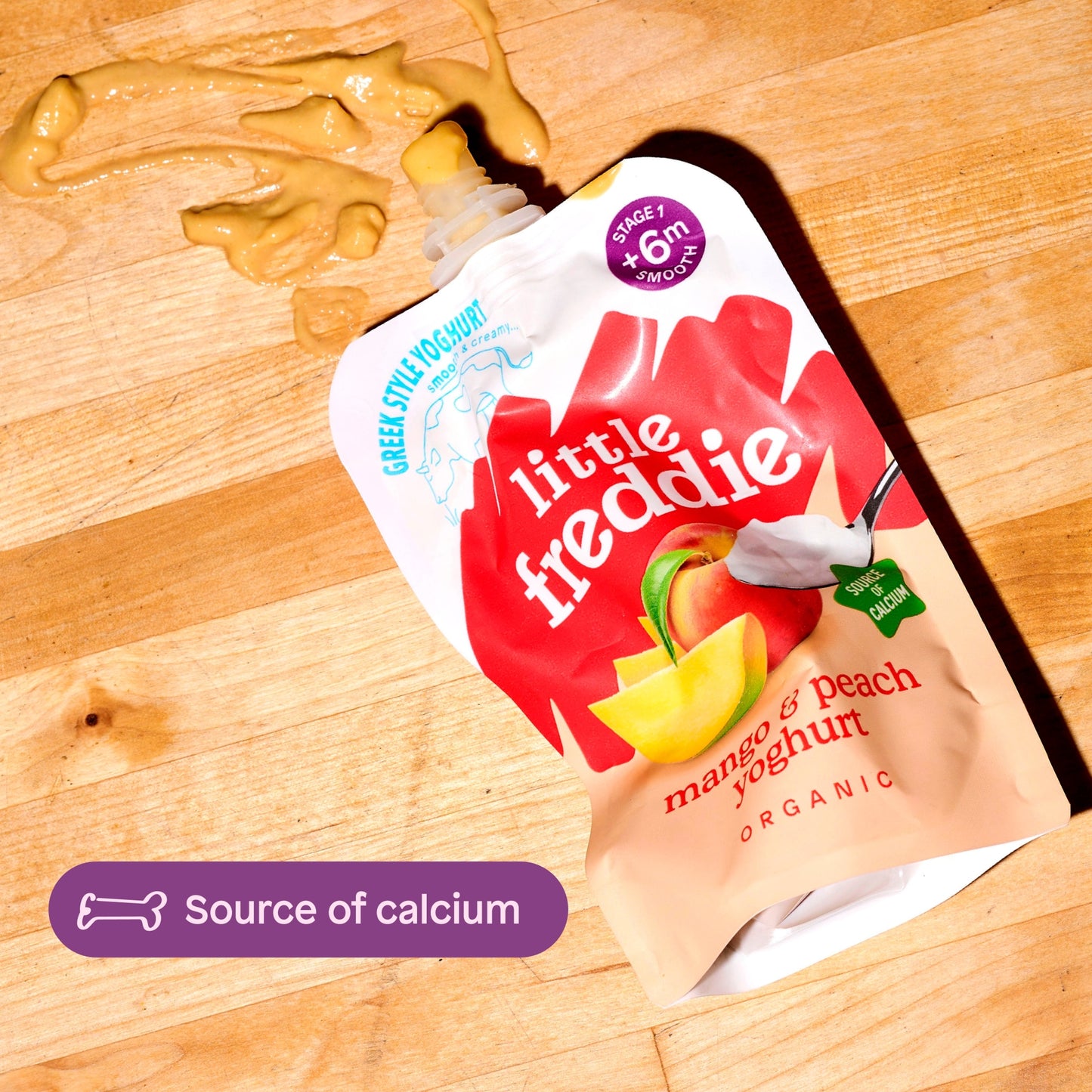 Little Freddie Organic Mango & Peach Greek Style Yoghurt Baby Food Pouch 6+ Months 100g — image 5