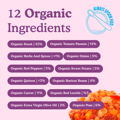 Little Freddie Organic Mild Veggie Chilli with Beans & Lentils Baby Food Pouch Single 7m+ 130g — image 3