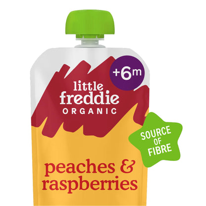 Little Freddie Organic Peaches & Raspberries Baby Food Pouch 6+ Months 100g — image 1