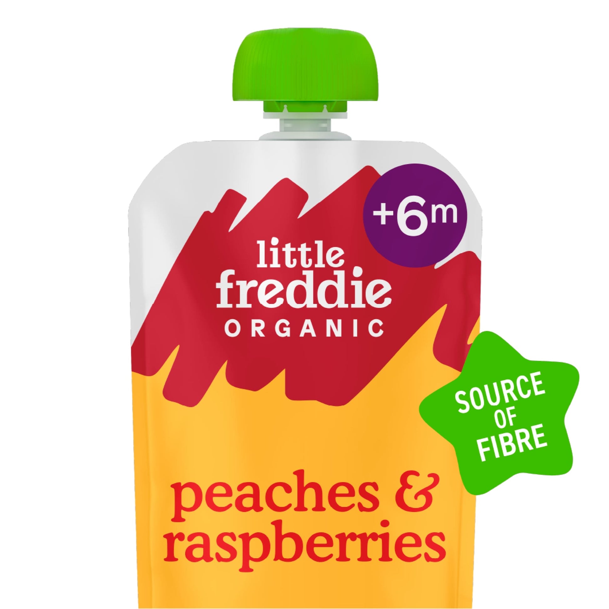 Little Freddie Organic Peaches & Raspberries Baby Food Pouch 6+ Months 100g — image 2