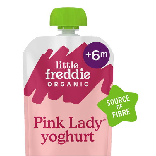 Little Freddie Organic Pink Lady Greek Style Yoghurt Baby Food Pouch 6+ Months 100g — image 1