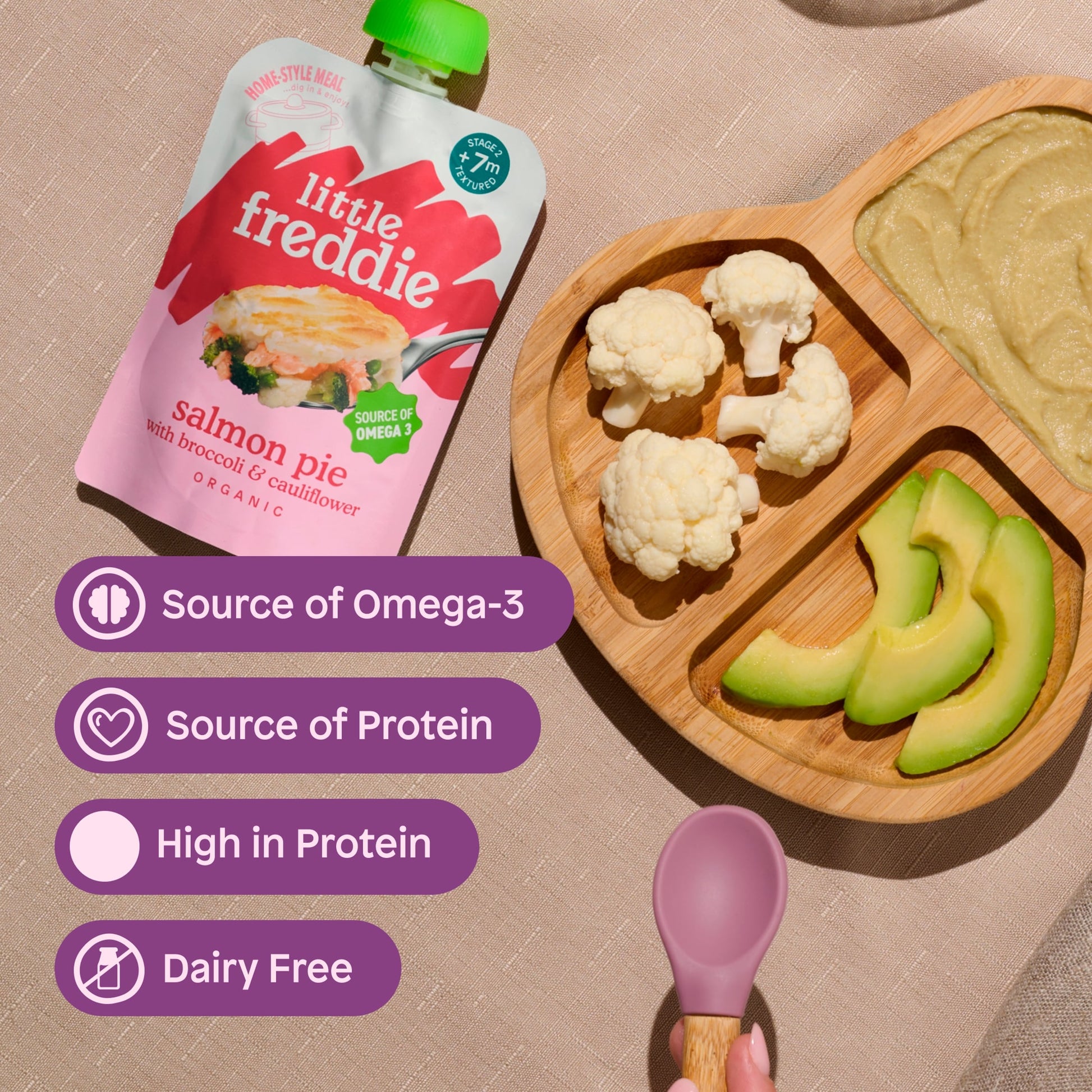 Little Freddie Organic Salmon Pie Baby Food Pouch 7+ Months 120g — image 5