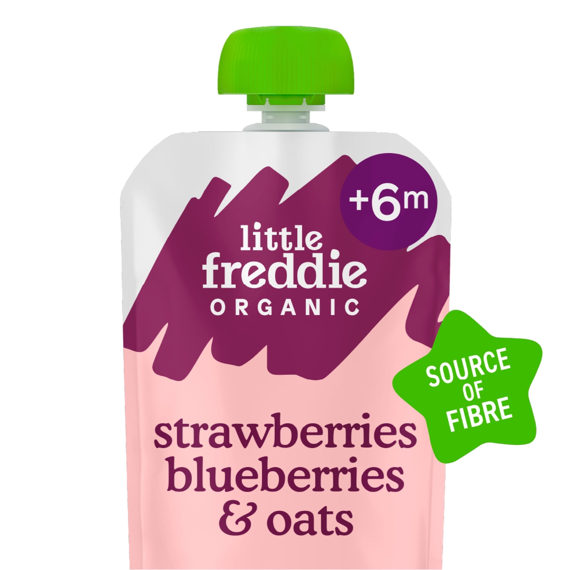 Little Freddie Organic Strawberries, Blueberries & Oats Baby Food Pouch 6+ Months 100g — image 2