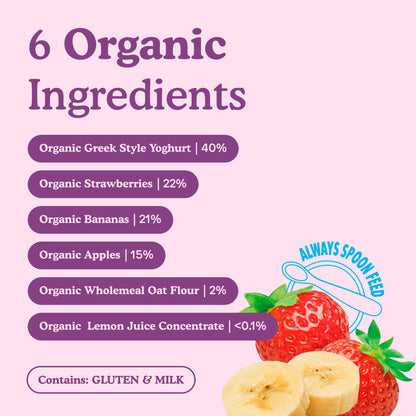 Little Freddie Organic Strawberry & Banana Greek Style Yoghurt Baby Food Pouch 6+ Months 100g — image 3