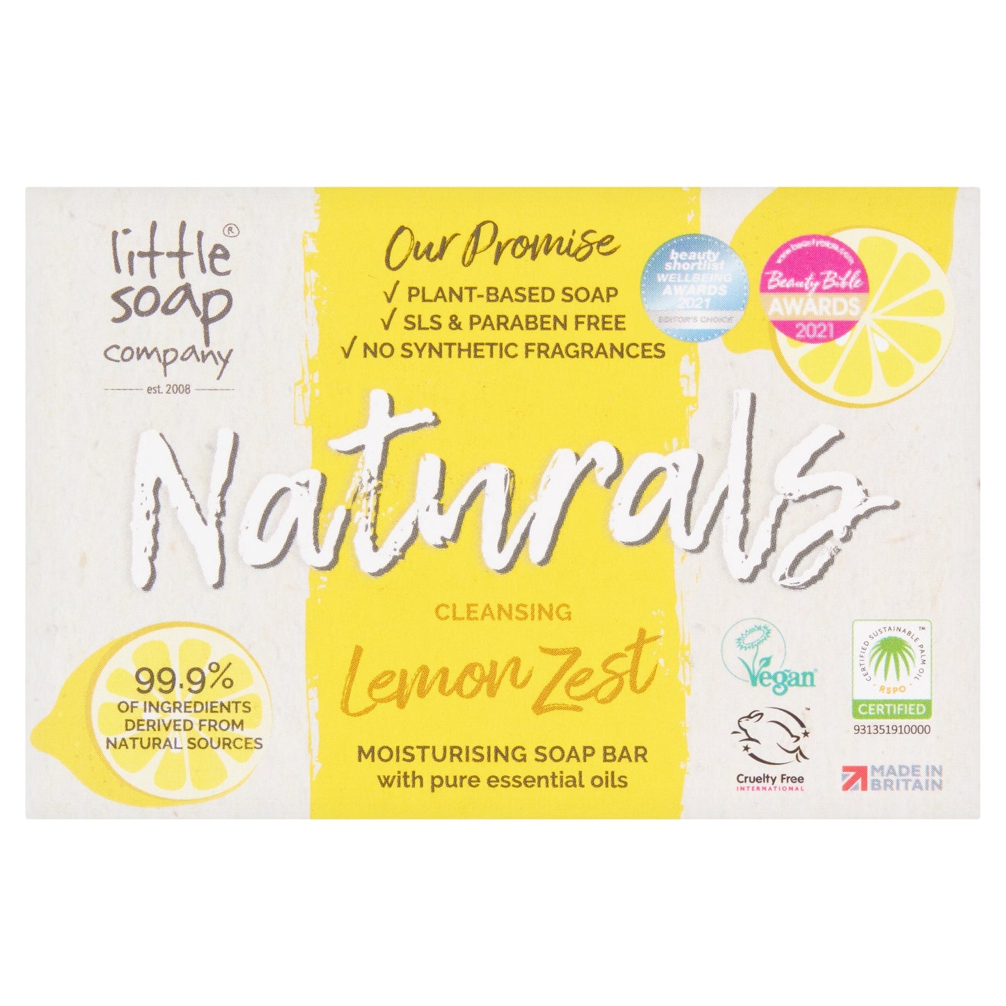 Little Soap Company Natural Bar Soap Cleansing Lemon 100G — image 1