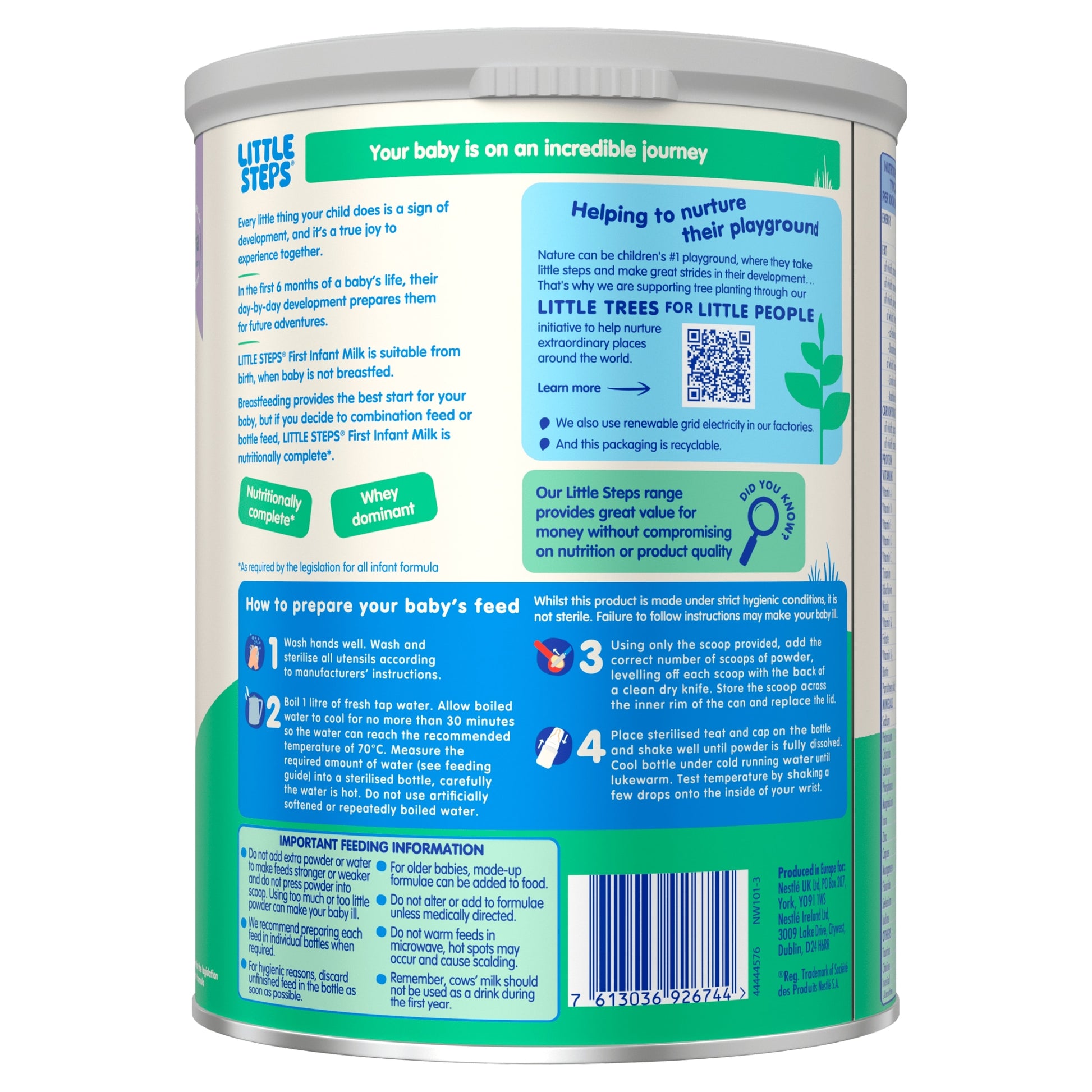 Little Steps First Infant Baby Milk Formula Powder from Birth 800g — image 2