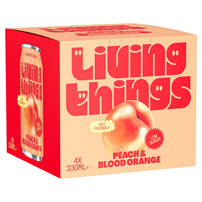 Living Things Peach & Blood Orange Soda 4x 330ml — image 1
