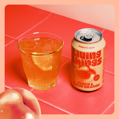 Living Things Peach & Blood Orange Soda 4x 330ml — image 2