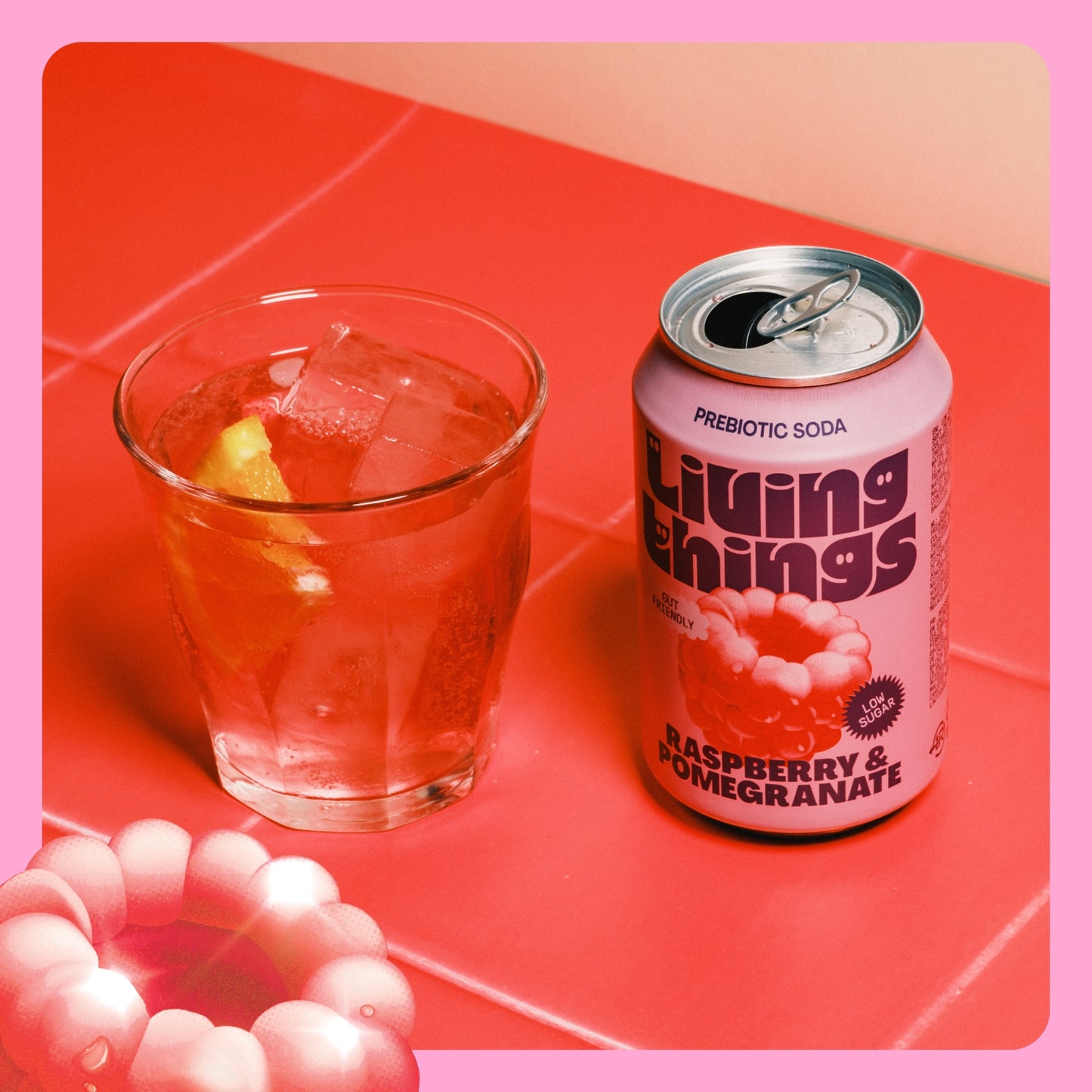 Living Things Raspberry & Pomegranate Soda 4x 330ml — image 2