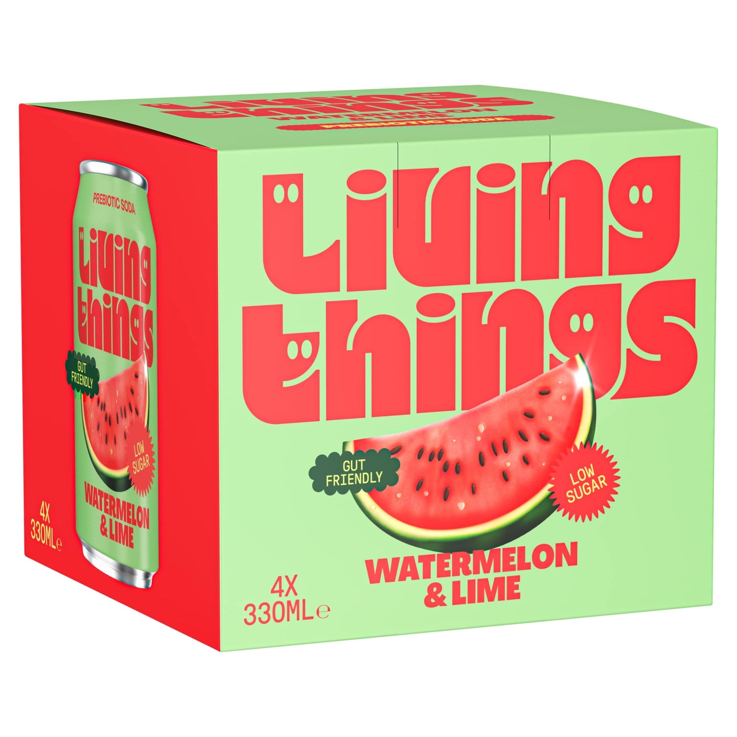 Living Things Watermelon & Lime Soda 4x 330ml — image 1