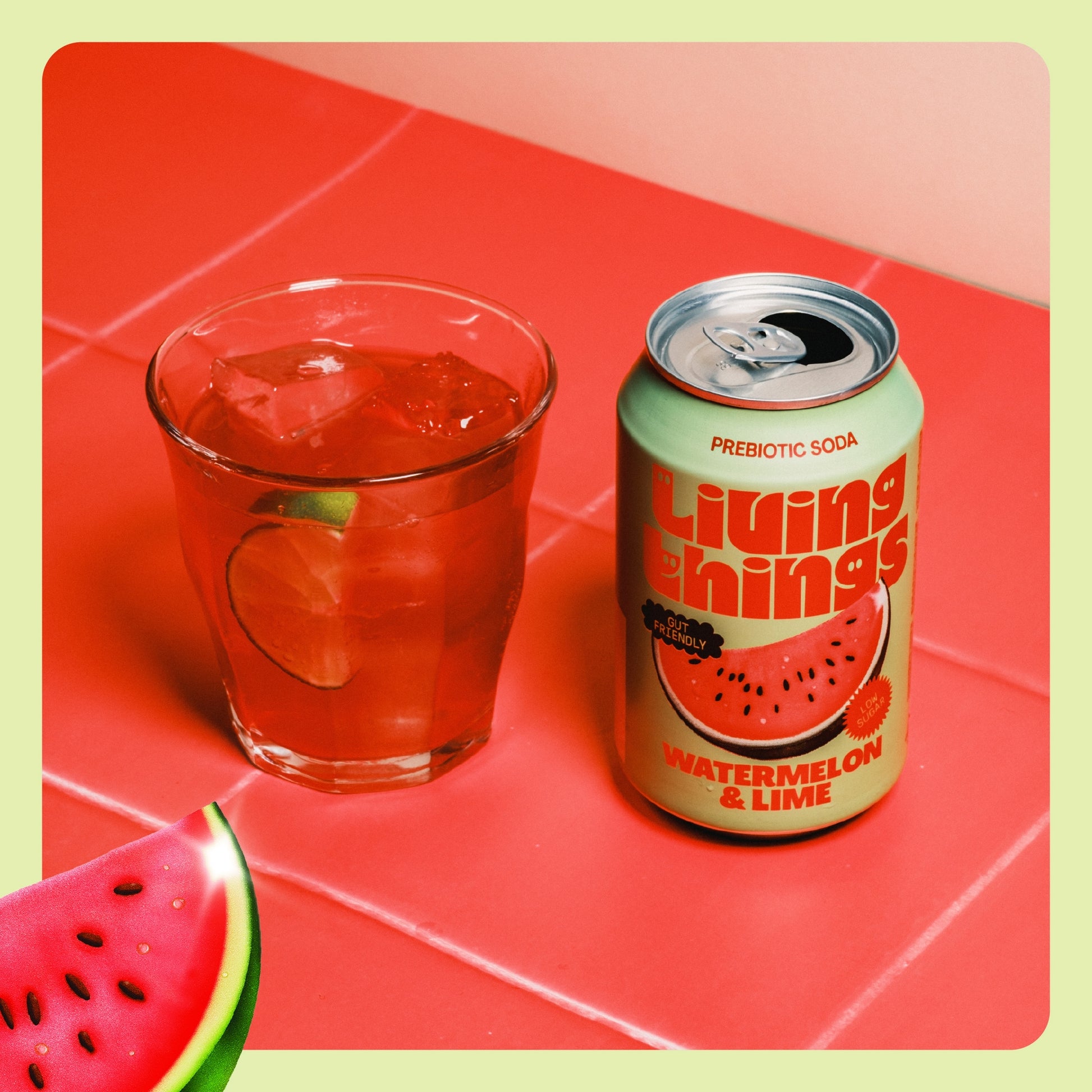 Living Things Watermelon & Lime Soda 4x 330ml — image 2