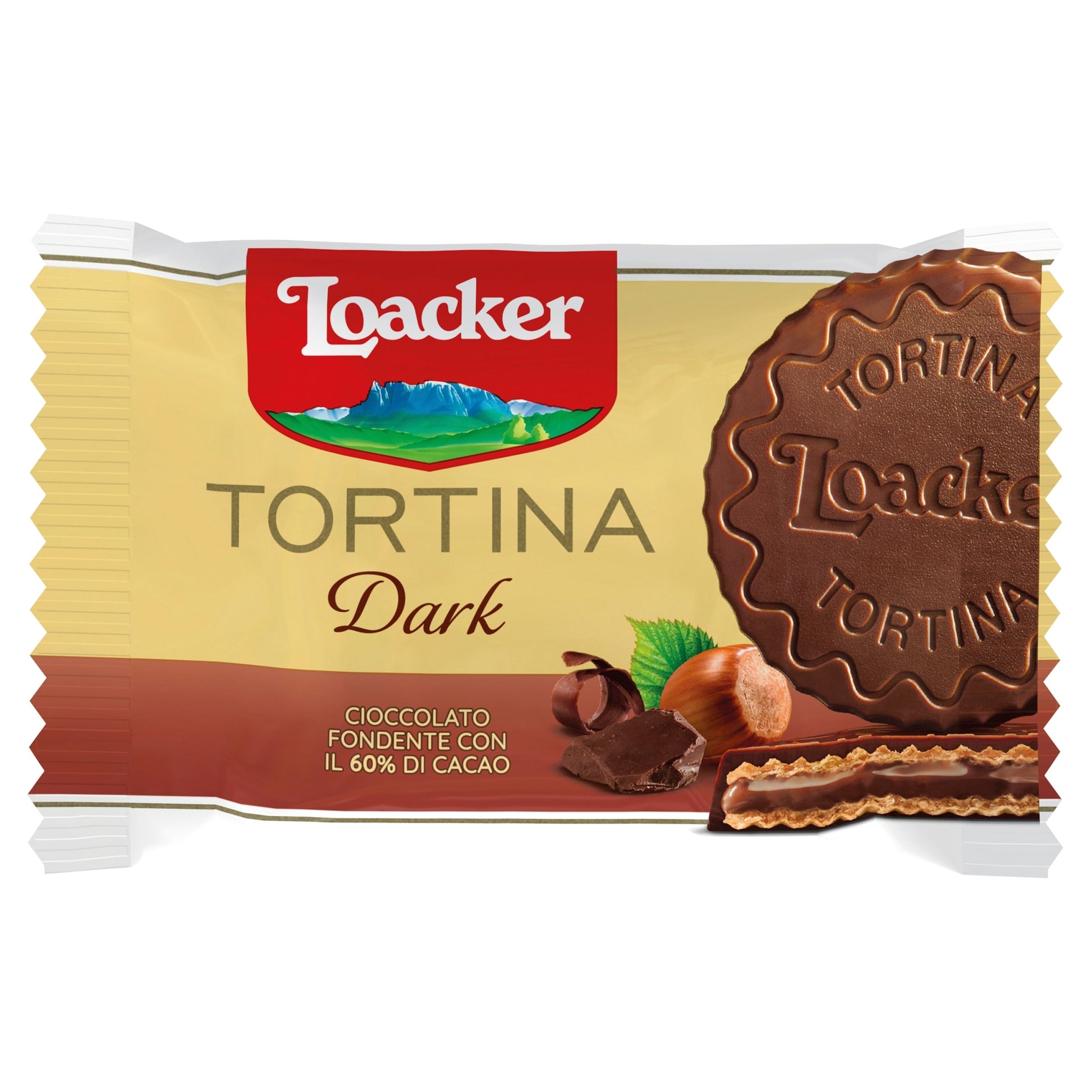 Loacker Tortina Dark Chocolate & Hazelnut Cream Wafer Rounds 6 x 21g — image 2