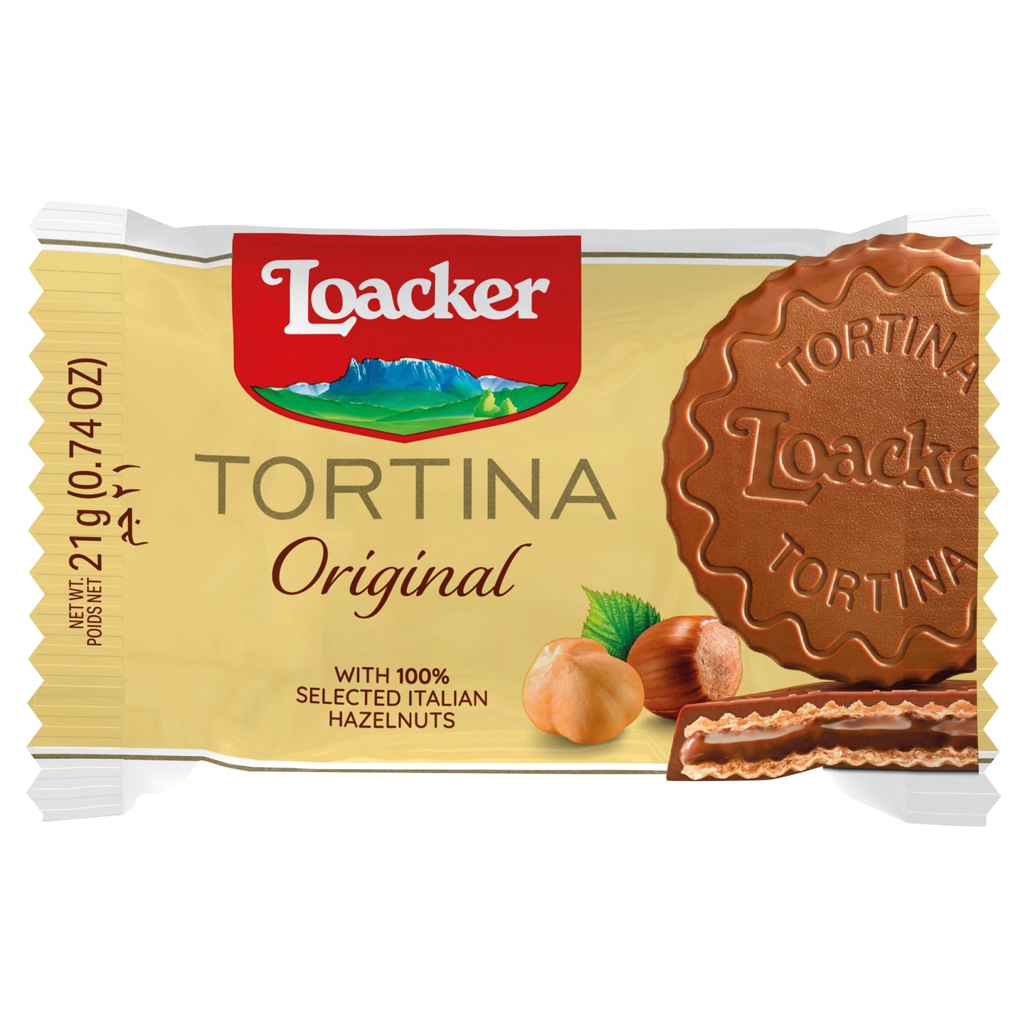 Loacker Tortina Original Milk Chocolate & Hazelnut Cream Wafer Rounds 6 x 21g — image 2